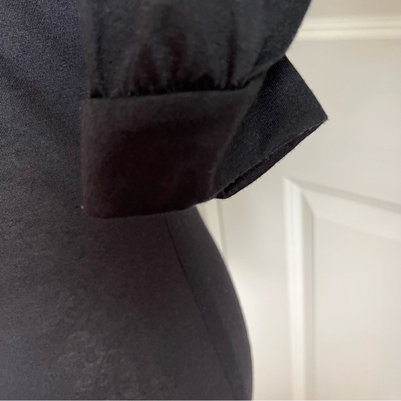 Mandee Pleated Half Sleeves Turtleneck Top Black Sz M - Picture 7 of 16